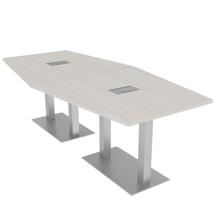 Skutchi Designs Hexagon Conference Table With Power, 48 in W, 96 in L, Ivory HAR-HEX.IR-48X96-DOU-K458-ESIL