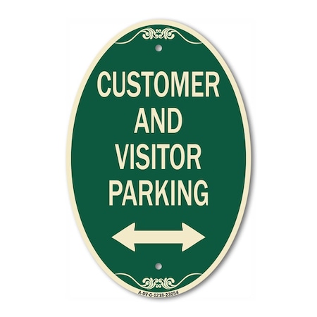 Signmission Reserved Parking Sign Customer and Visitor Pa, 12 In X 18 In Architectural, Heavy Gauge Aluminum A-OV-G-1218-23054