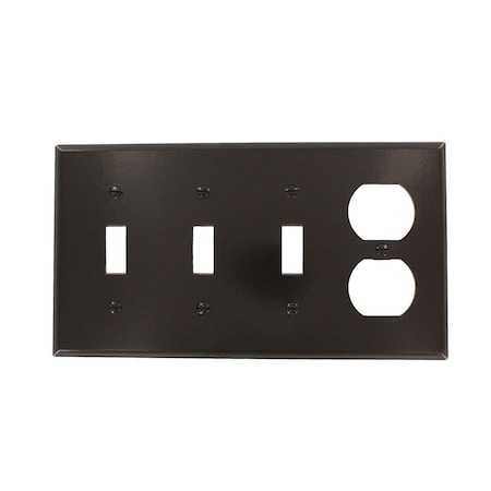 Leviton Combination Wallplate, Standard Size, Gang 4, Brown P38