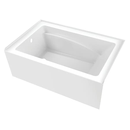Kingston Brass 54" Acrylic Rectangular 3-Wall Alcove Tub, Left Hand Drain, Glossy White VTAM5436L22T