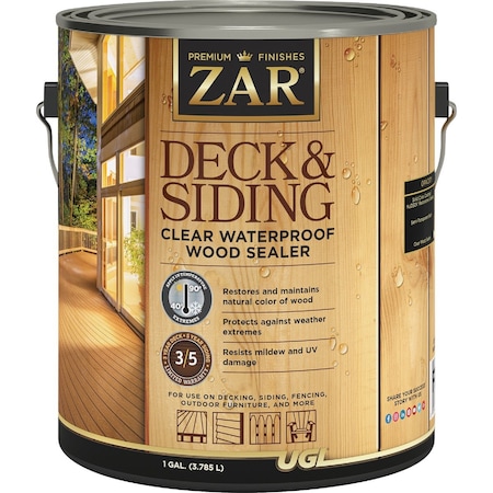 Zar 1 Gal. Deck & Siding Clear Waterproof Wood Sealer 832901