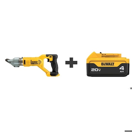 Dewalt Cordless Shears Kit, Sheet Metal, 20V Max, Double Cut DCS494B/DCB204