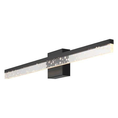 Jonathan Y Mario 30" 1-Light Modern Contemporary 360-Degree Rotatable Iron/Seeded Acrylic Integrated LED Vanity JYL7129A