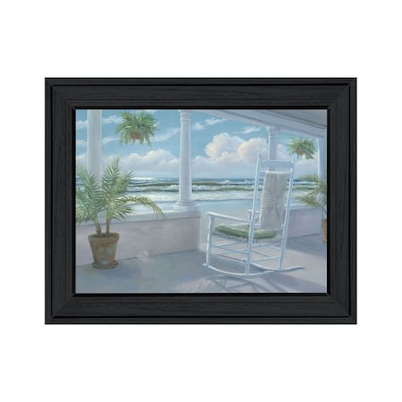 Homeroots Coastal Porch Black Framed Print Wall Art 529932