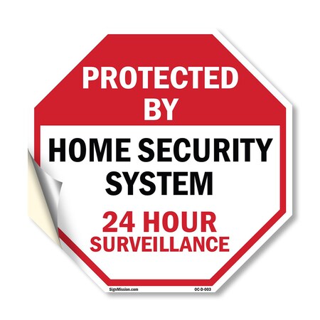 Signmission Protected By Home Security System 2, 10 Inch X 10 Inch, Vinyl Decal OC-D-10-3