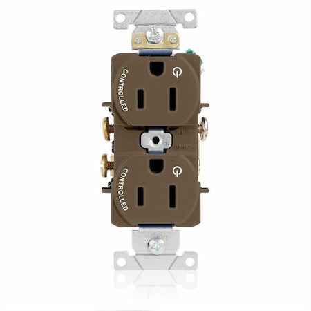 Leviton Dup Rec 15A 125V 2MCtrl Self-Gr Brn 5262-S2
