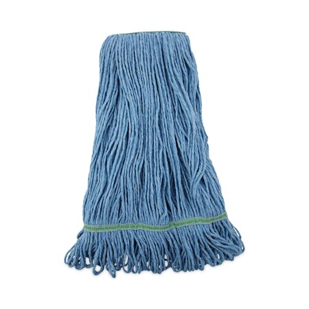 Boardwalk Super Loop Wet Mop Head, Cotton/Synthetic Fiber, 1in Headband, Medium Size, Blue BWK502BLNB