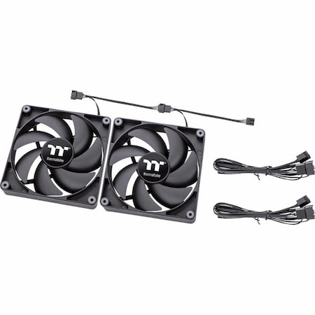 Thermaltake CT120 PC Cooling Fan, Daisy-Chain Design, 120 mm Hydraulic Bearing Fan, 2PK CLF147PL12BLA