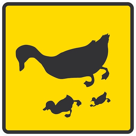 Lyle Duck Crossing Symbol, 24x24, Engineer Grade, Yellow G-12935-EG_24x24