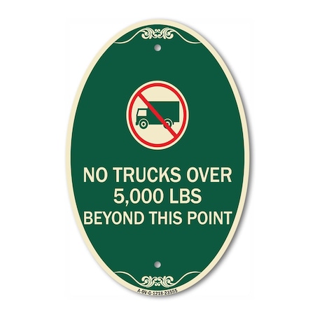 Signmission No Trucks Over Editable Weight Beyond This , 12 In X 18 In Architectural, Heavy Gauge Aluminum A-OV-G-1218-23555