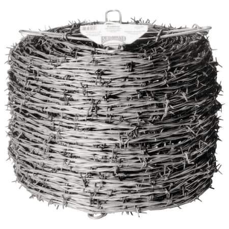 Red Brand Barbed Wire, 1320 ft L, 1212 Gauge, 5 in Points Spacing, Galvanized Steel 70481