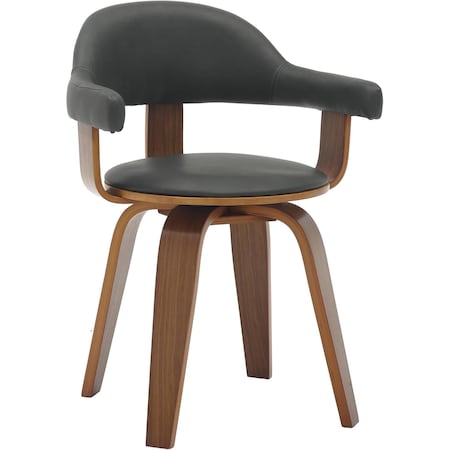 Leisuremod Modern Wooden Dining Chair, Walnut Color Frame in Black, Brivo Collection BC22BL