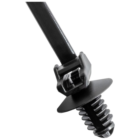 Auveco Cable Tie with Tree Mount. Fits 6.3mm Or 1/4in Hole, 25PK 25006