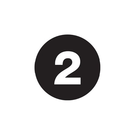 Bubblefast 2'' Circle - ''2'' Black Number Labels BFDL6770