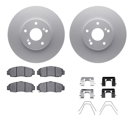 Dynamic Friction Co DFC GEOSPEC Coated Rotors with 5000 Brake Pads - Ceramic and Hardware 4512-59157