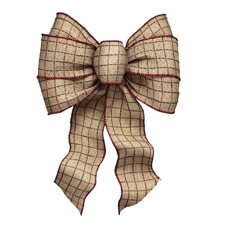 Holiday Trims Deluxe Bow, Rustic Plaid Design, Fabric 6127