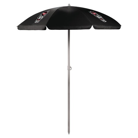 Picnic Time Family Of Brands NCAA NC State Wolfpack Outdoor Canopy Sunshade Beach Umbrella 5.5' - Small Patio Umbrella 822-00-179-424-0