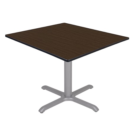 Regency Square Cain Large X-Base Breakroom Table, 48 in W, 48 in L, Neo Walnut TB4848NWGY