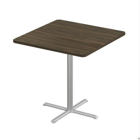 Correll Square Cafe Table, 42 in W, 42 in L, 42 in H, Particleboard Top, Walnut SXB42S-01-98-01