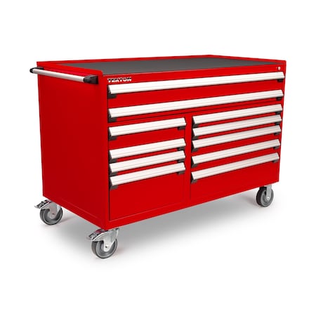 Tekton Rolling Tool Cabinet, 11 Drawer, Red, Steel, 60 in W x 35 in D x 41-1/2 in H OCL64200STM