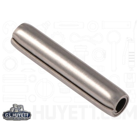 Huyett Coiled Spring Pin, Standard Duty, Nickel Plated 302/304 SS, 0.250 in Dia x 1.250 in Length SPC3P-250-1250