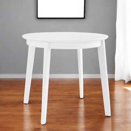 Homeroots 36" White Wood Round Top Dining Table 544275