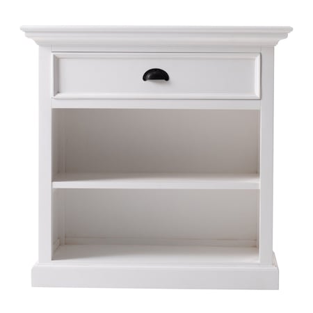 Homeroots Classic White Large Nightstand With Shelves 397624