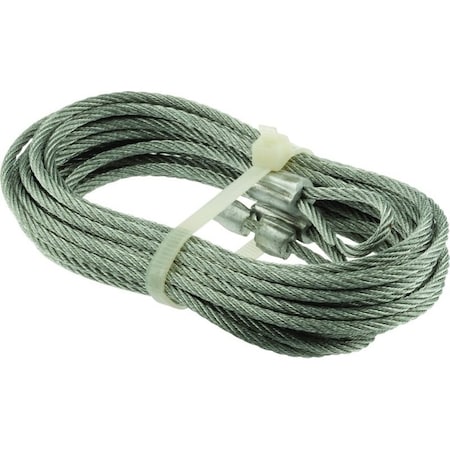 Prime-Line Aircraft Cable, 1/8 in Dia, 8 ft 6 in L, Carbon Steel, Galvanized GD 52183