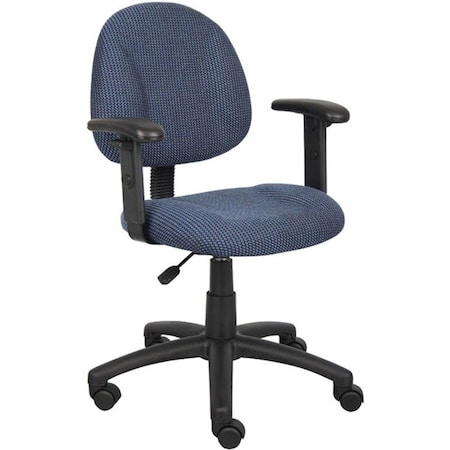 Boss B316 Posture Deluxe Office Task Chair, 25 in W 25" L 40" H, Adjustable, Tweed Seat B316-BE