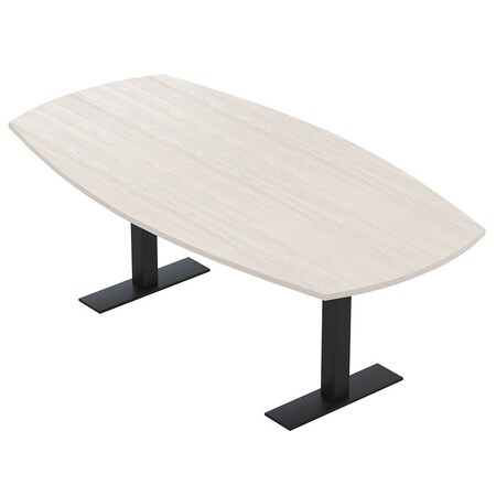 Skutchi Designs Arc Boat Conference Table With Power, 48 in W, 84 in L HAR-ABOT-48X84-T.BK-K458-NA