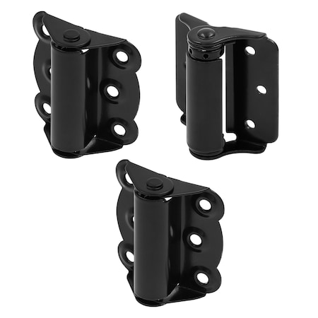 Prime-Line Storm and Screen Door 2-Self Closing and 1-Adjustable Hinge Set 2-3/4 in, Screws, Black K 55558