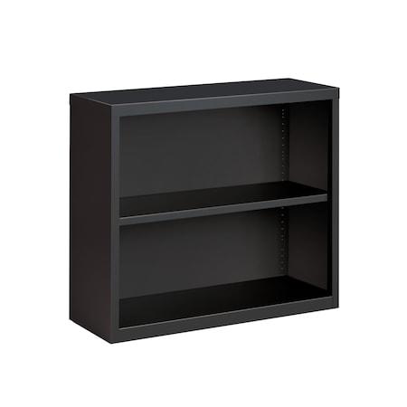 Hirsh Hirsh 2 Shelf Metal Bookcase, 30in. Height, Charcoal 22454