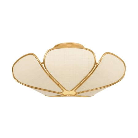 Hudson Valley Lighting Bayville 3 Light Semi Flush in Vintage Gold Leaf Finish 3919-VGL