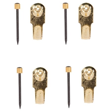 Prosource Picture Hanger, 20 lb, Steel, Polished Brass, Brass, Nail-In Mounting PH-122268-PS