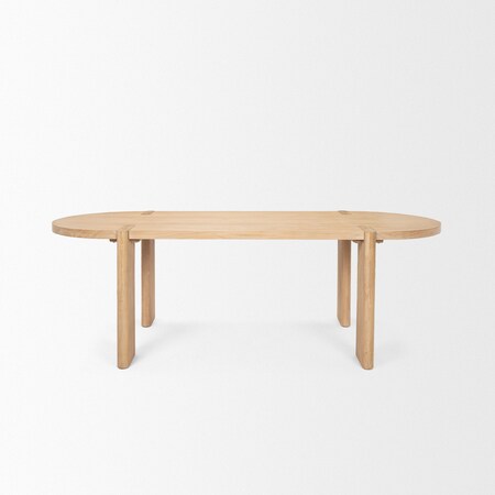 Homeroots 91" Light Brown Wood Oval Dining Table 604024