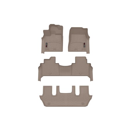 Weathertech Tan Front, Rear and Rear Floorliners, 2025 Infiniti QX80 451905-1-2-4
