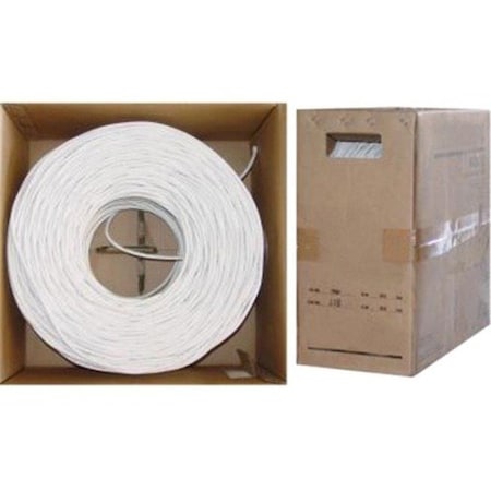 Cable Wholesale Quad Shielded Plenum Bulk RG6 Coaxial Cable, White, CMP, 18 AWG, Pure Copper Core, Pullbox, 11X4-191TH