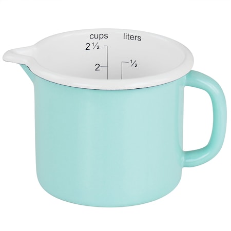 Martha Stewart 2.5 Cup Enamel on Steel Measuring Cup in Turquoise 130037.01