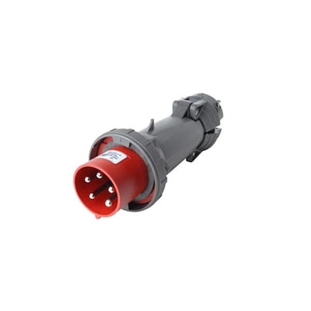 Pass & Seymour Pin And Sleeve Plugs, 100 A, 277/480V AC, Three Phase, 4 Pole, Style 2 Grounding, Red PS5100P7W