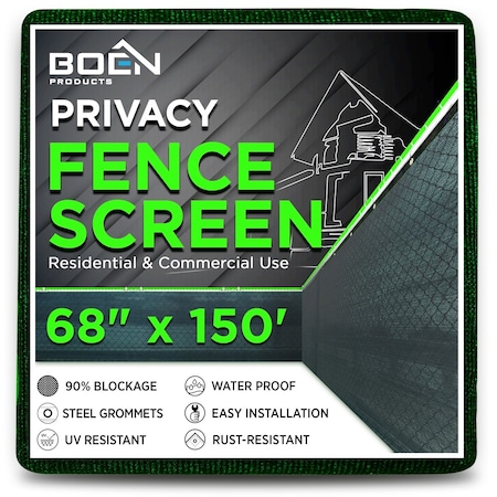 Boen Privacy Netting, Grn, Grmt, 68"X150ft PN-30004