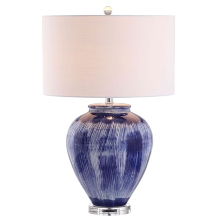 Jonathan Y Wayland 26" Ceramic LED Table Lamp, Seaside Blue JYL5013A