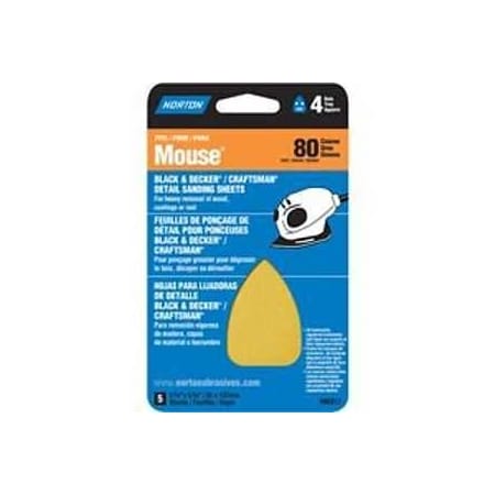 Norton Co 0 Sanding Sheet, 3 in W, 7 in L, 80 Grit, Coarse 2317