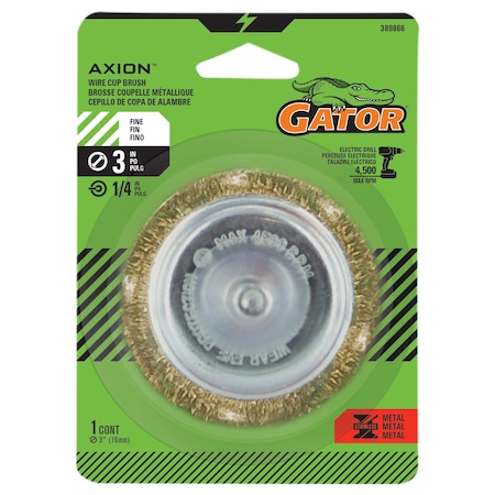 Gator Finishing 3 in. Crimped Wire Cup Brush, Fine 389866
