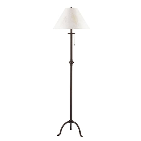 Homeroots 57" Black Traditional Shaped Floor Lamp With White Empire Shade 526340