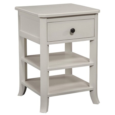 Homeroots 26" Solid Wood and Wood Square One Drawer Nightstand 399268