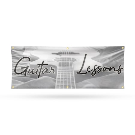 Signmission Guitar Lessons, 24 Inch x 72 Inch, Vinyl Banner B-72-30681