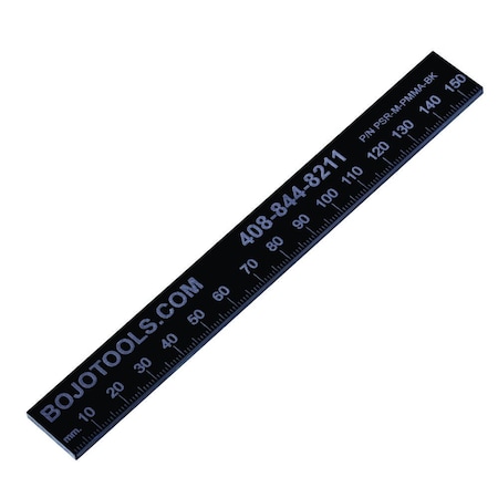Bojo Tools Non-Marring Black Plastic 150mm Ruler PSR-M-PMMA-BK