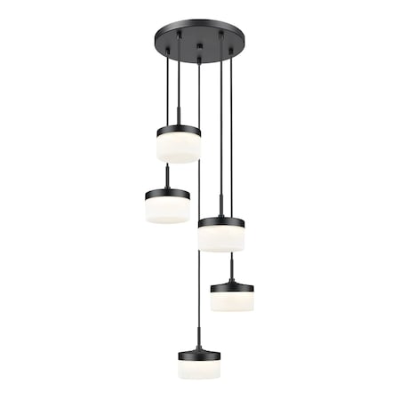 Z-Lite Renaud Matte Black 5 Light Chandelier 827P6-5R-MB-LED