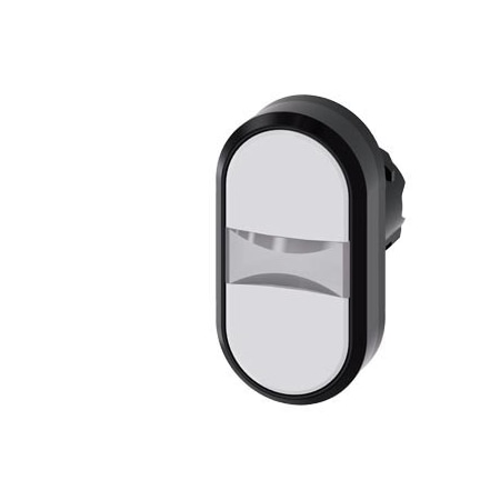 Siemens Twin pushbutton, 22 mm, round, plastic, white, white, pushbuttons, flat 3SU1000-3AB66-0AA0