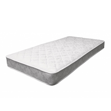 Homeroots 75" X 54" X 6" Full White And Gray Fabric Mattress 318760